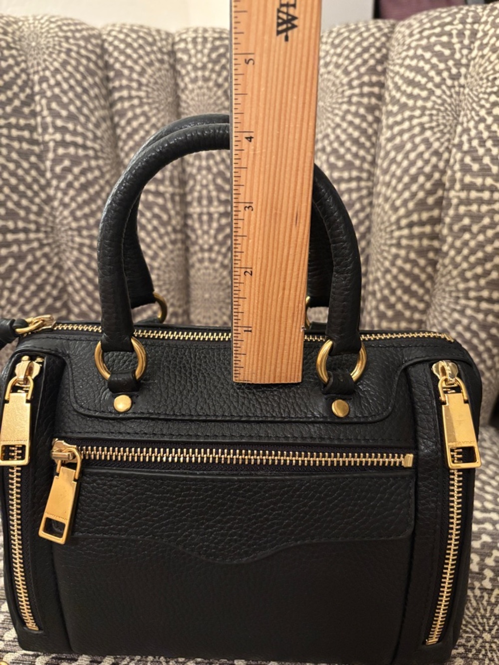 Rebecca Minkoff Mab Black Leather Small Speedy Top Handle Satchel Bag w/ Strap - Picture 8 of 16